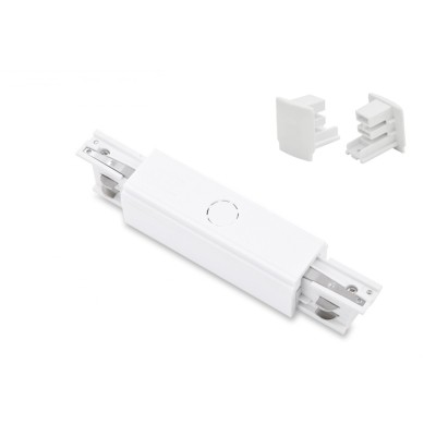 Zasilacz środkowy z zaślepkami TRACK 3LINE POWER + 2x end cap  Biały