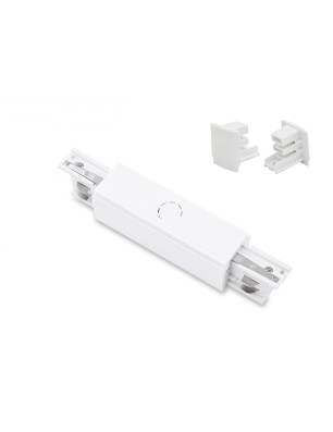 Zasilacz środkowy z zaślepkami TRACK 3LINE POWER + 2x end cap  Biały