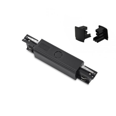 Zasilacz środkowy z zaślepkami TRACK 3LINE POWER + 2x end cap  Czarny