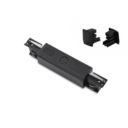 Zasilacz środkowy z zaślepkami TRACK 3LINE POWER + 2x end cap  Czarny