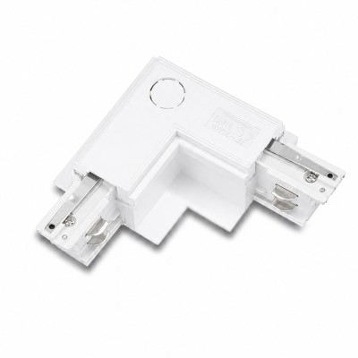 Zasilacz / złącze L lewe do szynoprzewodu podtynkowe TRACK 3LINE L CONNECTOR LEFT GIPS  Biały