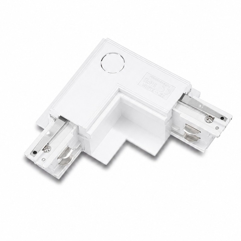 Zasilacz / złącze L lewe do szynoprzewodu podtynkowe TRACK 3LINE L CONNECTOR LEFT GIPS  Biały