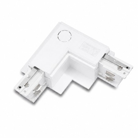 Zasilacz / złącze L lewe do szynoprzewodu podtynkowe TRACK 3LINE L CONNECTOR LEFT GIPS  Biały
