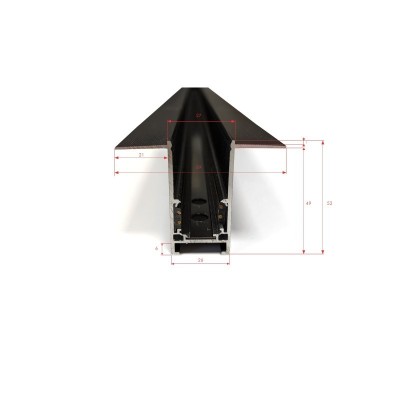 Szynoprzewód 3m ALFA TRACK MAGNETIC 52 GIPS1 podtynkowy czarny + END CAPS