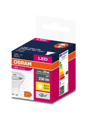 Żarówka LED GU10 2,8W 2700K kąt świecenia 120° OSRAM Biały
