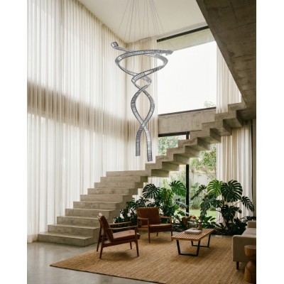 Lampa wisząca SPARK SPIRAL XXL CCT SWITCH DIMM Chromowana