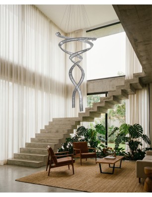 Lampa wisząca SPARK SPIRAL XXL CCT SWITCH DIMM Chromowana