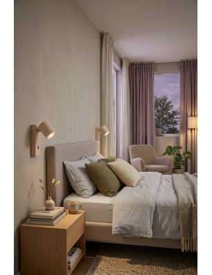EXO WALL Beige kinkiet scienny z włącznikiem