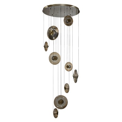 Lampa wisząca ANDORA PENDANT 9 3-STEP DIMM Bursztynowa