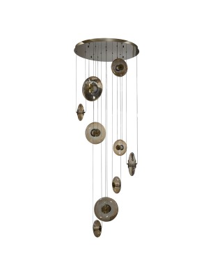 Lampa wisząca ANDORA PENDANT 9 3-STEP DIMM Bursztynowa