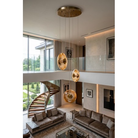 Lampa wisząca ANDORA PENDANT 3 ROUND 3-STEP DIMM Bursztynowa