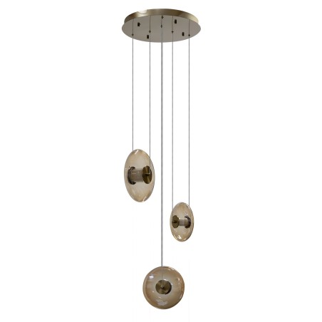 Lampa wisząca ANDORA PENDANT 3 ROUND 3-STEP DIMM Bursztynowa