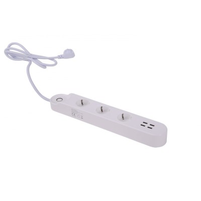Potrójna listwa WIFI wewnętrzna 32A + USB  Azzardo Smart