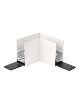 Alfa Złącze L do szyny magnetycznej dwufazowej TRACK MAGNETIC 52 CORNER 90  Biały