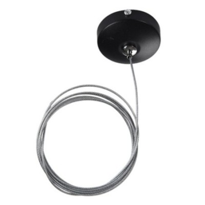 Podsufitka z kablem zasilającym do szynoprzewodów TRACK CEILING PLATE + WIRE Czarny