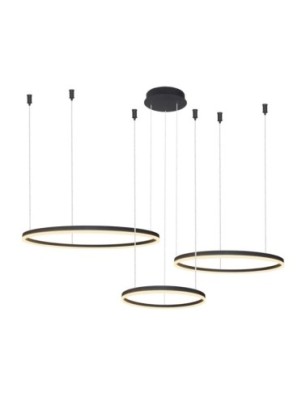 HALO PENDANT 100+80+60 CCT BK + REMOTE CONTROL Czarny