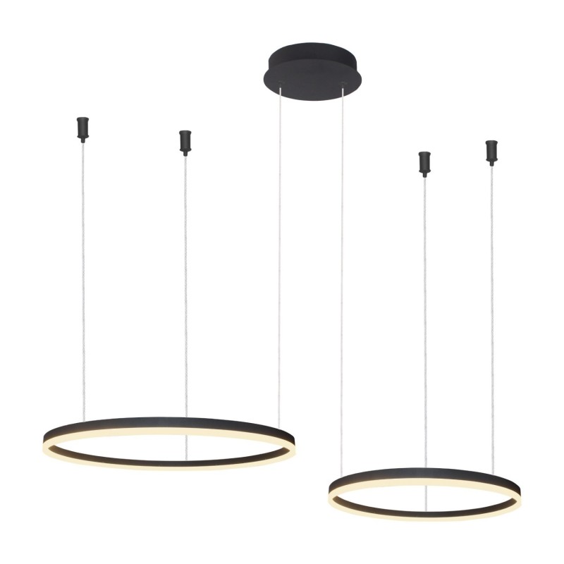 HALO PENDANT 80+60 CCT BK + REMOTE CONTROL Czarny