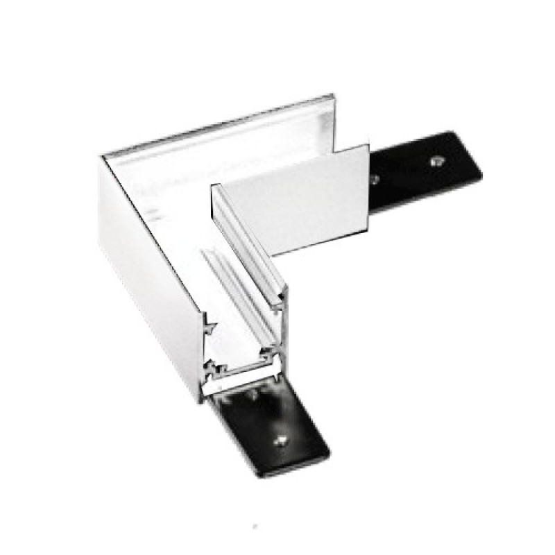 Alfa Złącze L do szyny magnetycznej dwufazowej TRACK MAGNETIC 27 CORNER 90  Biały