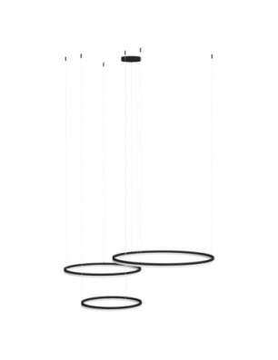 HALO PENDANT 120+100+80 CCT BK + REMOTE CONTROL Czarny