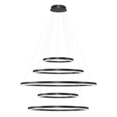 HALO PENDANT 150+120+100+80+60 CCT BK + REMOTE CONTROL Czarny