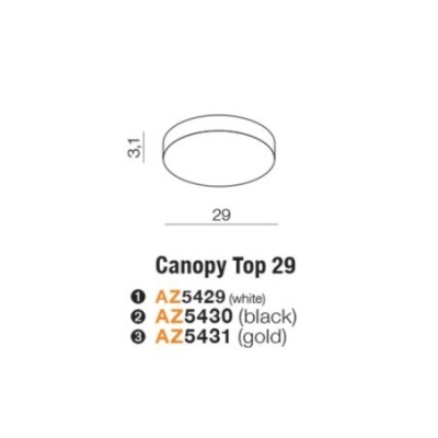 CANOPY TOP 29cm BK Biały