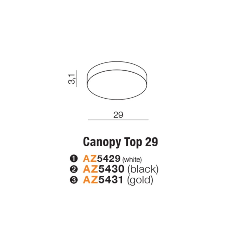 CANOPY TOP 29cm BK Biały