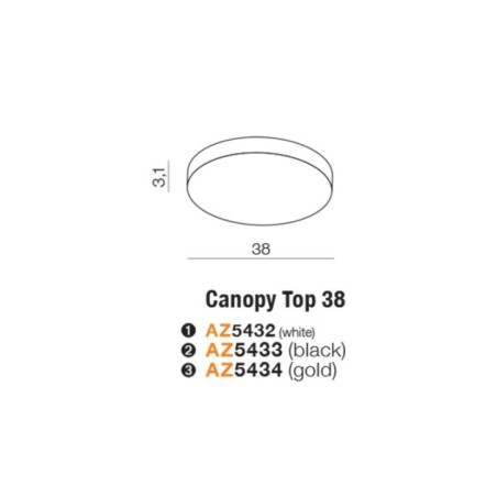 CANOPY TOP 38cm BK Biały