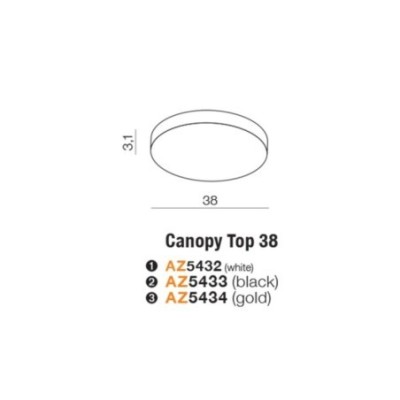 CANOPY TOP 38cm BK Złoty
