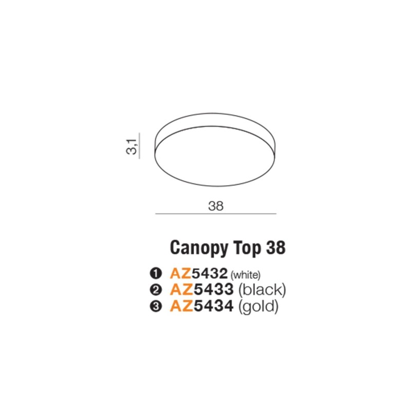 CANOPY TOP 38cm BK Złoty