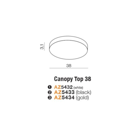 CANOPY TOP 38cm BK Złoty