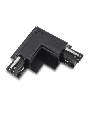 Zasilacz / złącze L lewe do szynoprzewodu podtynkowe TRACK 3LINE L CONNECTOR LEFT GIPS  Czarny