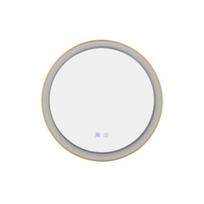 Lustro podświetlane SERGIO MIRROR 60 HEATED CCT SWITCH BK Złoty szczotkowany / Biały