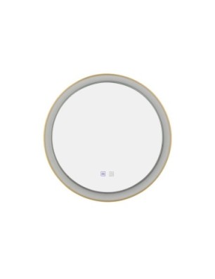 Lustro podświetlane SERGIO MIRROR 60 HEATED CCT SWITCH BK Złoty szczotkowany / Biały