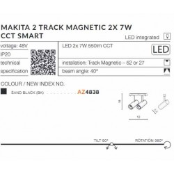 Alfa MAKITA 2 TRACK MAGNETIC 2X 7W CCT BLUETOOTH SMART