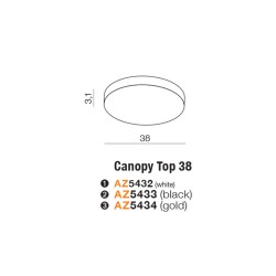 CANOPY TOP 38cm BK