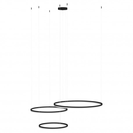 HALO PENDANT 120+100+80 CCT BK + REMOTE CONTROL