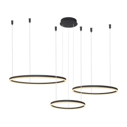 HALO PENDANT 100+80+60 CCT BK + REMOTE CONTROL