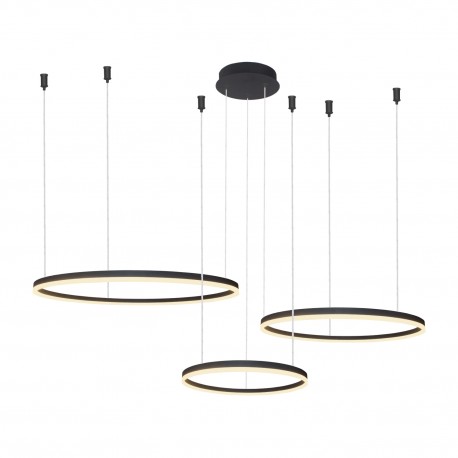 HALO PENDANT 100+80+60 CCT BK + REMOTE CONTROL