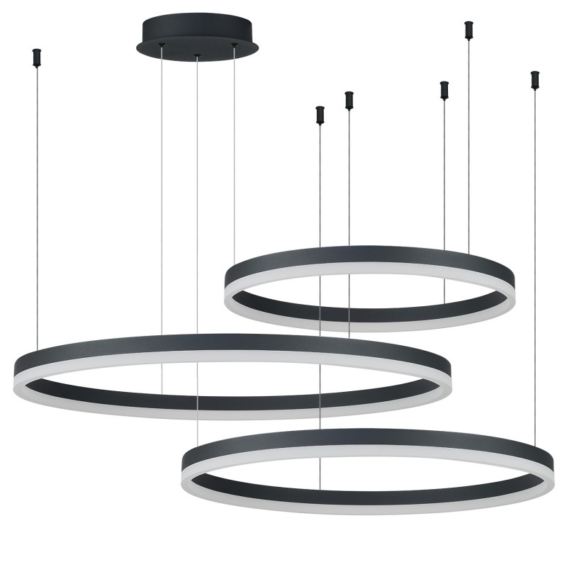 HALO PENDANT 80+60+40 CCT + REMOTE CONTROL Czarny