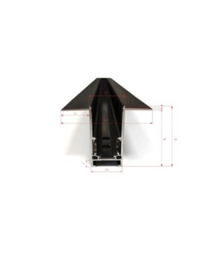 Alfa szynoprzewód jednofazowy / dwufazowy magnetyczny profil TRACK MAGNETIC 52 GIPS1 + zaślepki końcowe Czarny