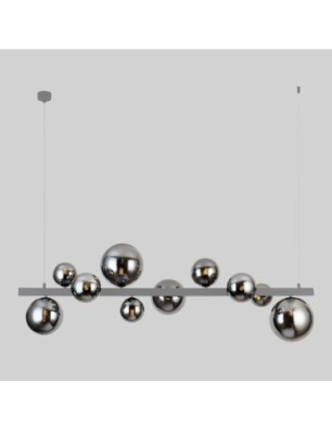 Komplet kloszy dymiony chrom 10 BUBBLES GLASS SHADES SET 10 SMOKY