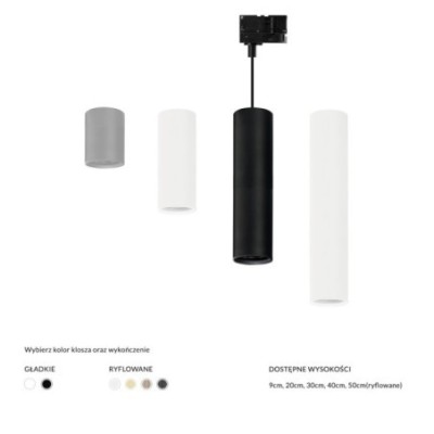 BAZA LUCAS BASE TRACK 3 LINE PENDANT GU10 Czarny