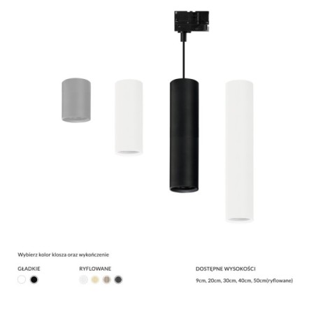 BAZA LUCAS BASE TRACK 3 LINE PENDANT GU10 Czarny