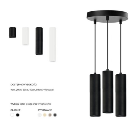 Baza LUCAS BASE 3R PENDANT GU10 Czarny