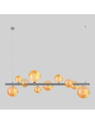 Komplet kloszy bursztynowych 10 BUBBLES GLASS SHADES SET 10 AMBER